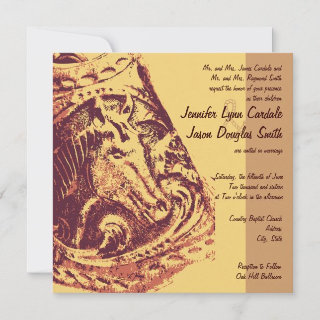 Cheval Saddle Stirrup Cow-boy Invitations de maria (Devant)