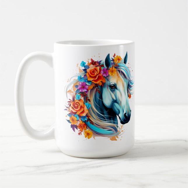 Cheval série 15 oz Mug classique (Gauche)