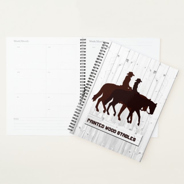 Cheval Stables Western Horseback Bois Patiné (Devant avec enveloppe)