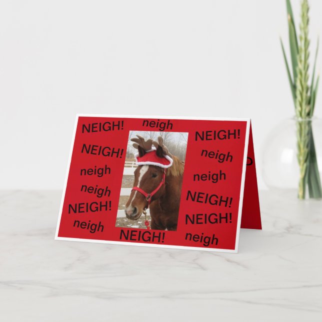 Cheval sur une carte de Noël (Devant)