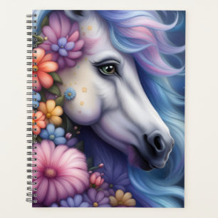 Cheval tête et fleurs