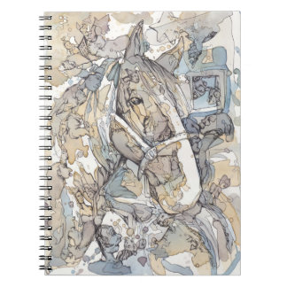 Cheval Thé café et carnet en spirale d'encre