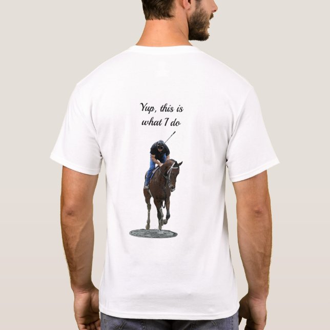 Cheval Thoroughbred Galloping Et Rider B T-Shirt (Dos)