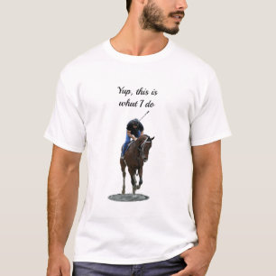 Cheval Thoroughbred Galloping Et T-shirt Rider F