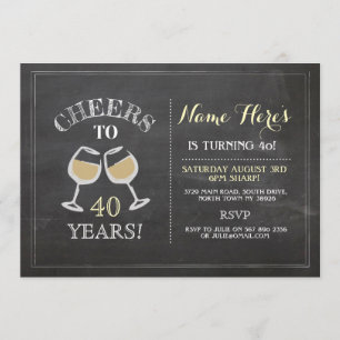 Cheval Vin Blanc Anniversaire Invitation de Chalk 