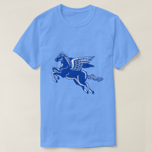 Cheval volant - T-shirt bleu et blanc de la marine