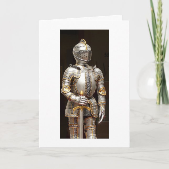 Chevalier en armure brillante Valentine ou carte d (Devant)