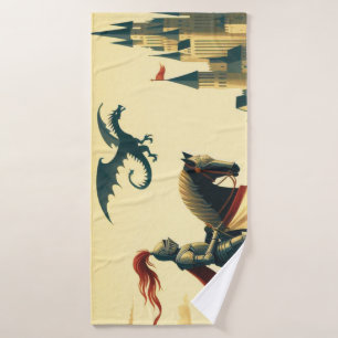 Chevalier médiéval/dragon/château fantastique