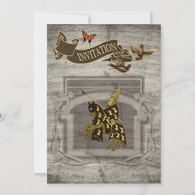 Chevalier Médiéval Enregistrer Les Cartes De Date (Devant)