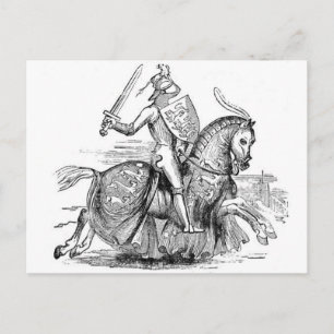 Chevalier sur carte postale Horsback