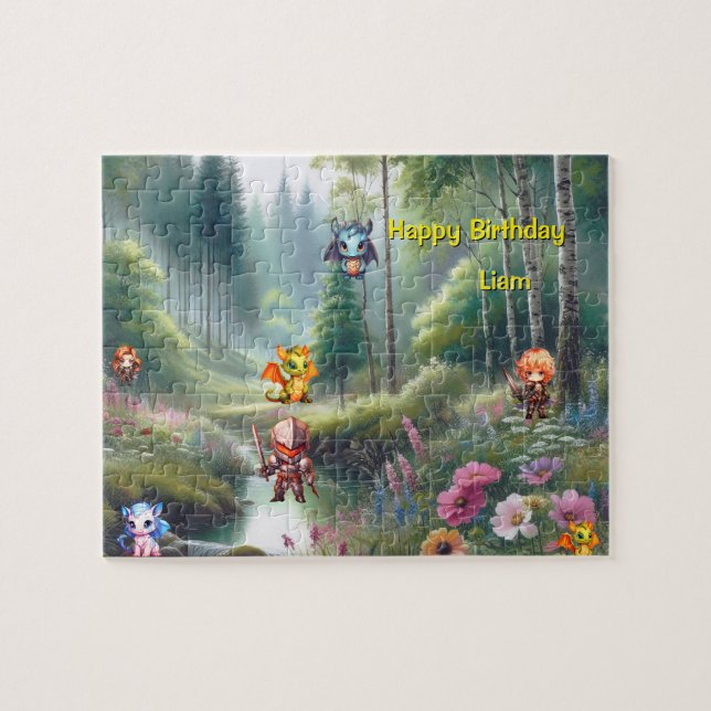 Chevaliers et Dragons personnalisés Puzzle (Horizontal)