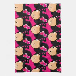Chevaux Coeurs Rose Cuisine Serviette à main