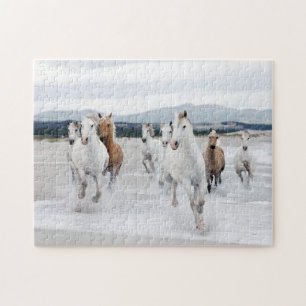 Chevaux courir sur la plage Jigsaw Puzzle
