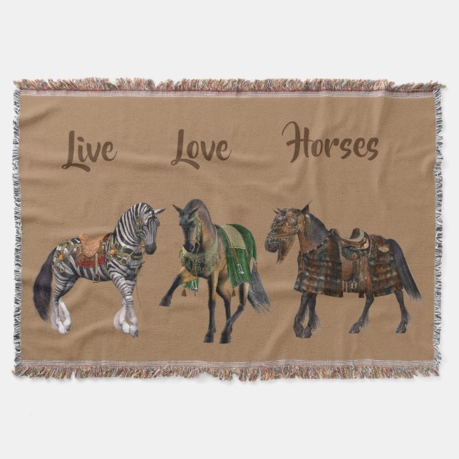 Chevaux d'Amour Vivants Jeter la couverture (Devant)