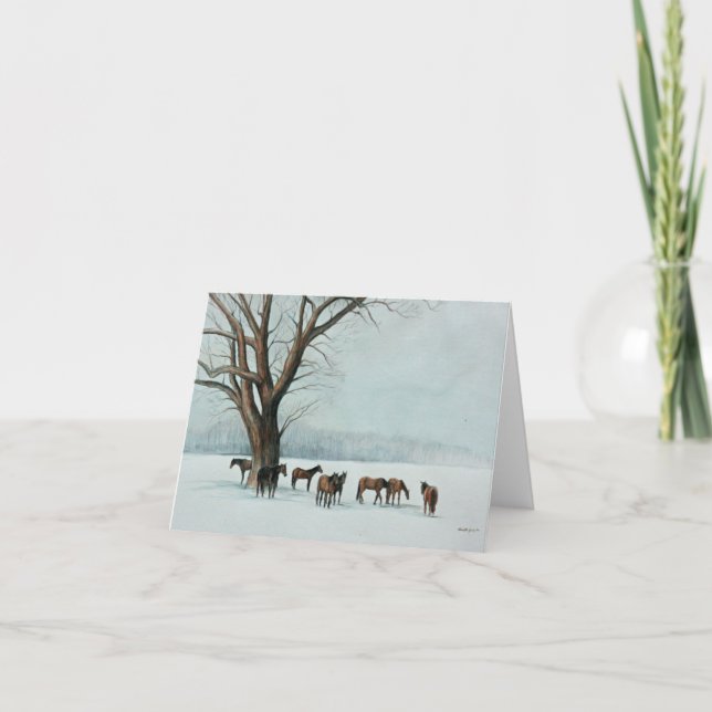 Chevaux dans le Carte pour notes de l'art de la ne (Devant)