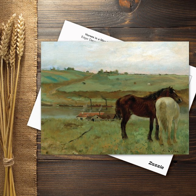 Chevaux dans une prairie Edgar Degas Carte postale (Créateur téléchargé)