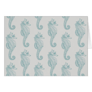 Chevaux de mer tropicaux, Motif hippocampe - gris 