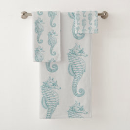 Chevaux de mer tropicaux, Motif hippocampe - gris 