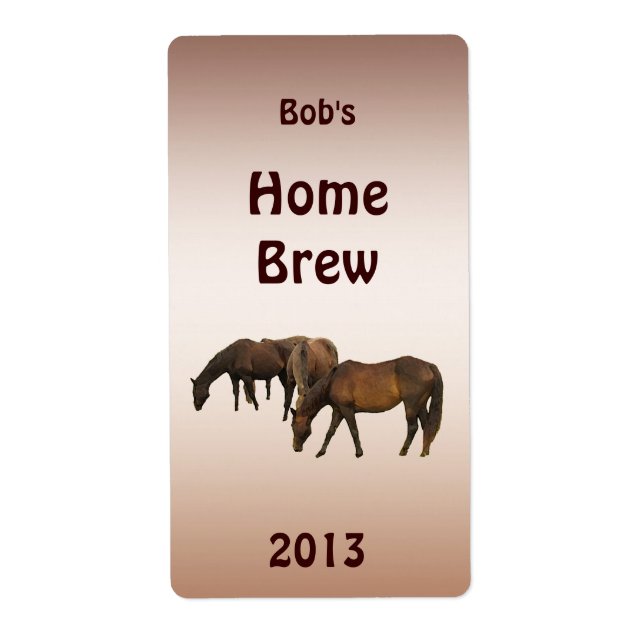 Chevaux de pâturage Bière Étiquette (Devant)