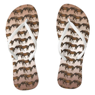 Chevaux de pâturage Volets de tongs animaux
