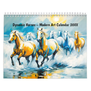 Chevaux Dynamiques – Calendrier d'Art Moderne 2026