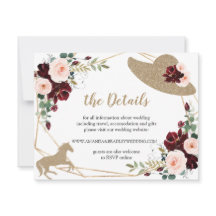 Chevaux et Casquette Mariage détails Cartes d'ence