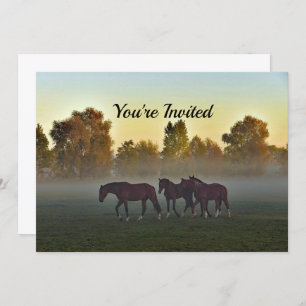 Chevaux Fog Invitation Anniversaire