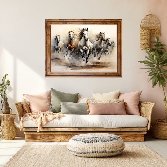 Chevaux sauvages, Aquarelle Poster (Créateur téléchargé)