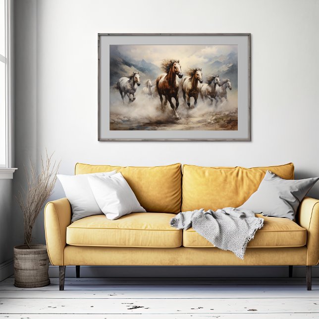 Chevaux sauvages, Aquarelle Poster (Créateur téléchargé)