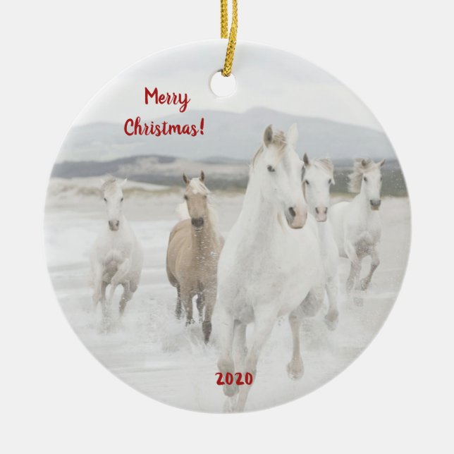 Chevaux Sauvages Courir Ornement de Noël (Devant)