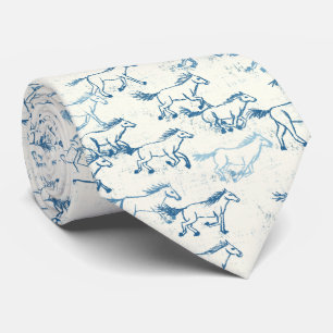 Chevaux sauvages Cravate indigo