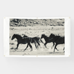 CHEVAUX SAUVAGES DE BANNIÈRE DE L'UTAH AVEC DES