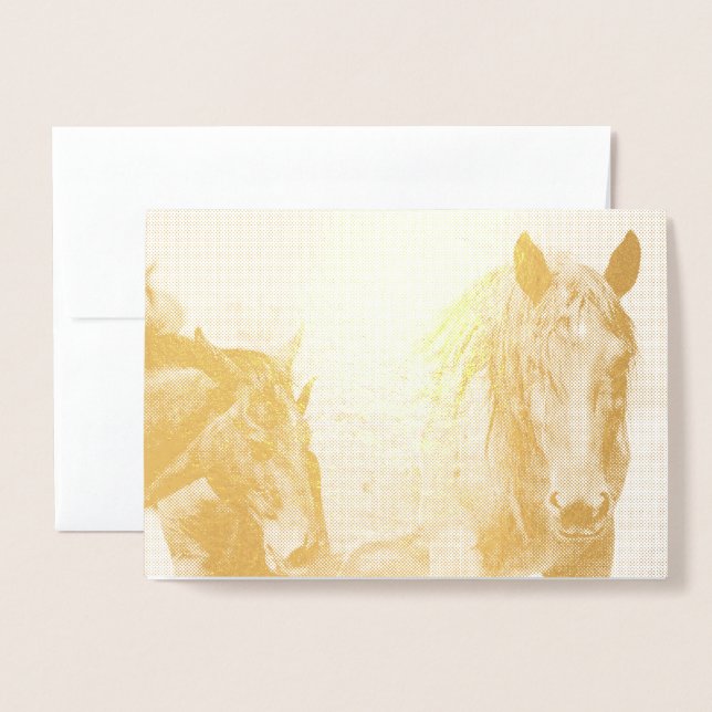 CHEVAUX SAUVAGES DE L'UTAH MARE ET CARTE FOAL Foil (Devant avec enveloppe)