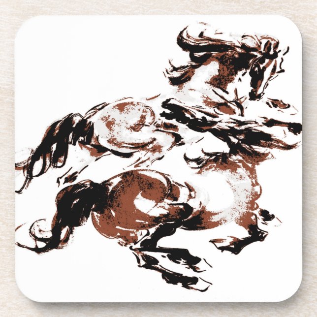 Chevaux sauvages Dessous de verre de liège (Devant)