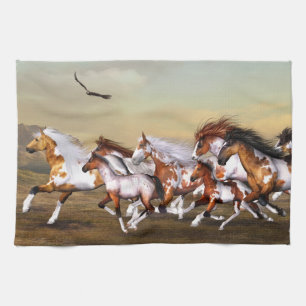 Chevaux sauvages Herd Serviette de cuisine