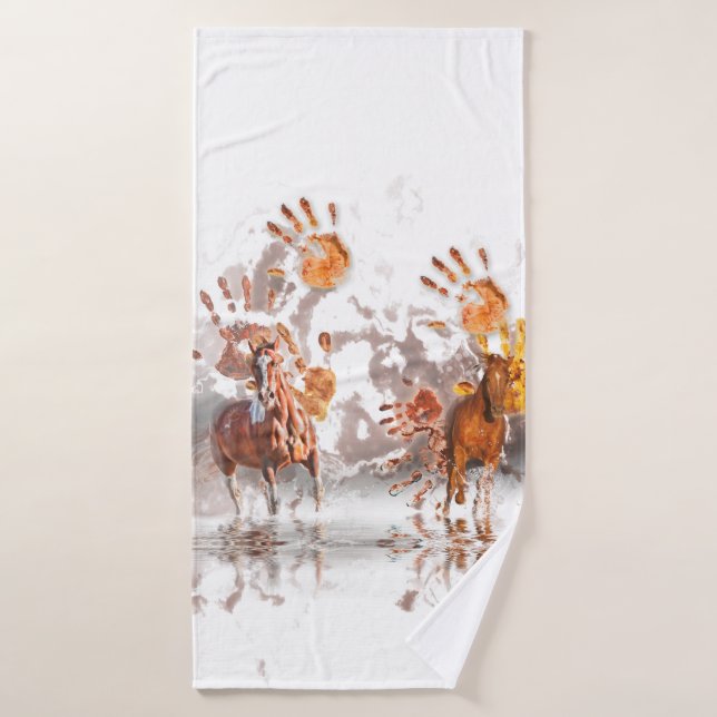Chevaux sauvages MAINS SAUVAGES (Serviette de bain)