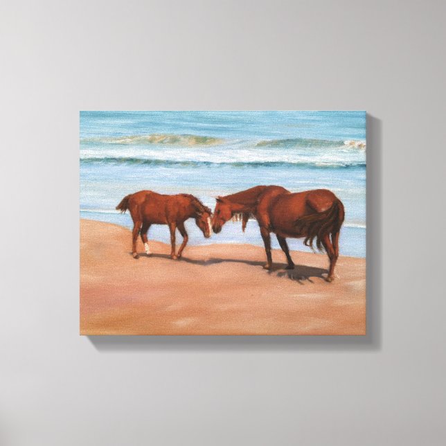 Chevaux sauvages sur papier toile enveloppé (Recto)