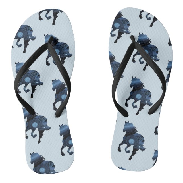 Chevaux, tongs Cheval bleu (Semelle)