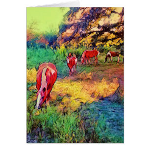 Chevaux vierge à l'intérieur de la carte de voeux