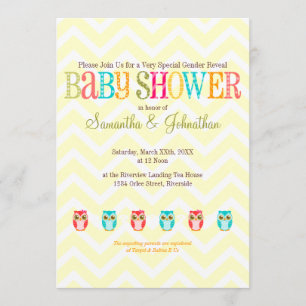 Chevêches de bébés - Invitation au Baby shower de 
