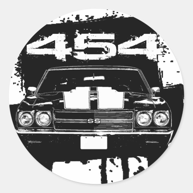 Chevelle 454 runder aufkleber (Vorderseite)