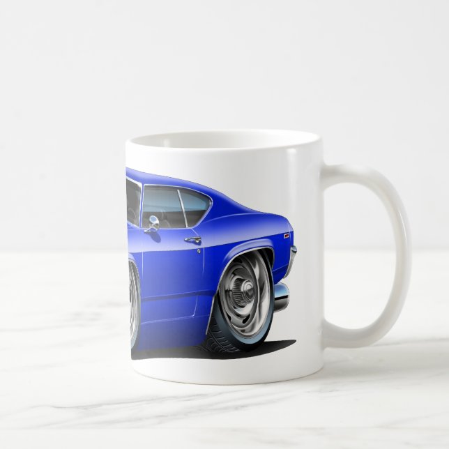 Chevelle Blau-Schwarzes Auto 1968-69 Kaffeetasse (Rechts)