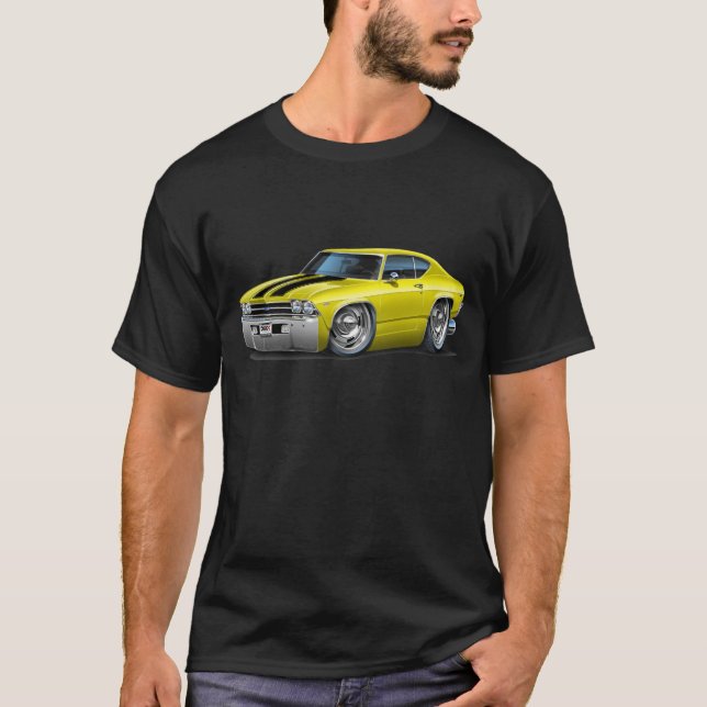 Chevelle Gelb-Schwarzes Auto 1969 T-Shirt (Vorderseite)
