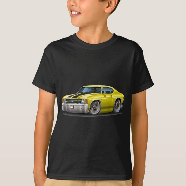 Chevelle Gelb-Schwarzes Auto 1971-72 T-Shirt (Vorderseite)