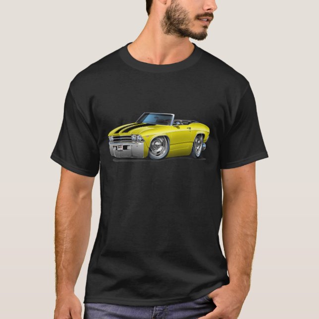 Chevelle Gelb-Schwarzes Kabriolett 1969 T-Shirt (Vorderseite)