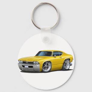 Chevelle gelbes Auto 1968 Schlüsselanhänger