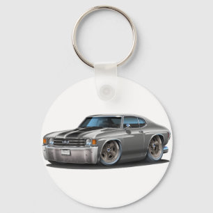Chevelle Grau-Schwarzes Auto 1971-72 Schlüsselanhänger