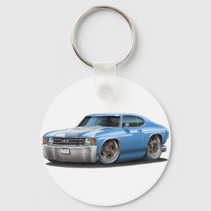Chevelle lt 1971-72 Blau-Weiß Car Schlüsselanhänger