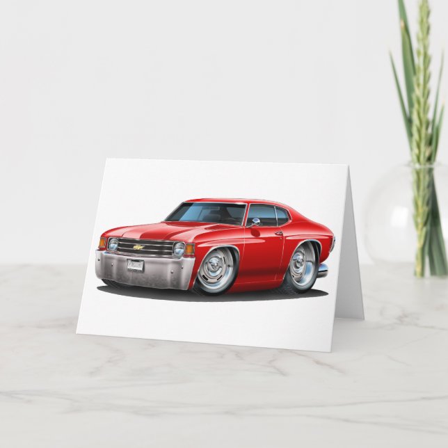 Chevelle Rot-Auto 1971-72 Karte (Vorderseite)