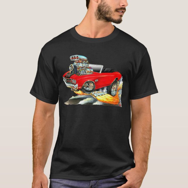 Chevelle Rot-Schwarzes Kabriolett 1970 T-Shirt (Vorderseite)